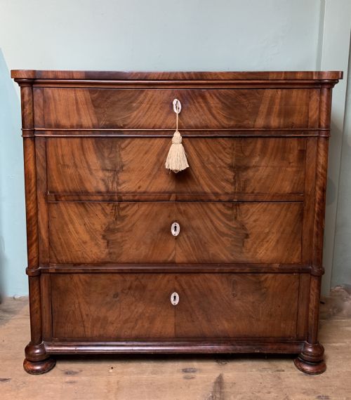 Continental Mahogany Commode of Small Proportions, Mid 19th Century
