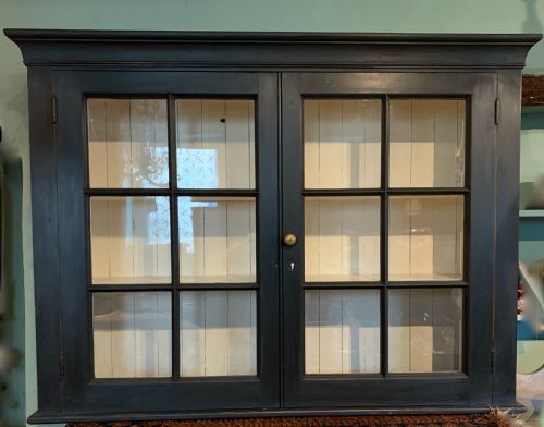 Large Victorian Glazed and Painted Two Door Wall Cabinet