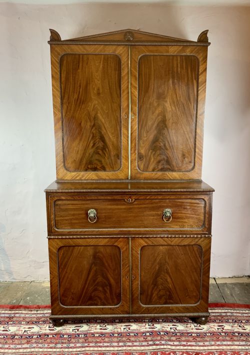 Regency Mahogany Secretaire Cabinet of Architectural Form
