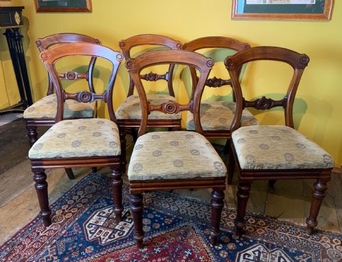 Set of Six Victorian Mahogany Patent Dining Chairs by James Reilly of Manchester Circa 1870