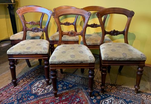 fig 1. Set of six Victorian mahogany patent dining chairs by James Reilly of Manchester circa 1870