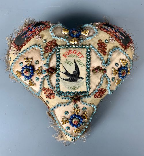 Victorian Forget Me Not Sweetheart Pin Cushion