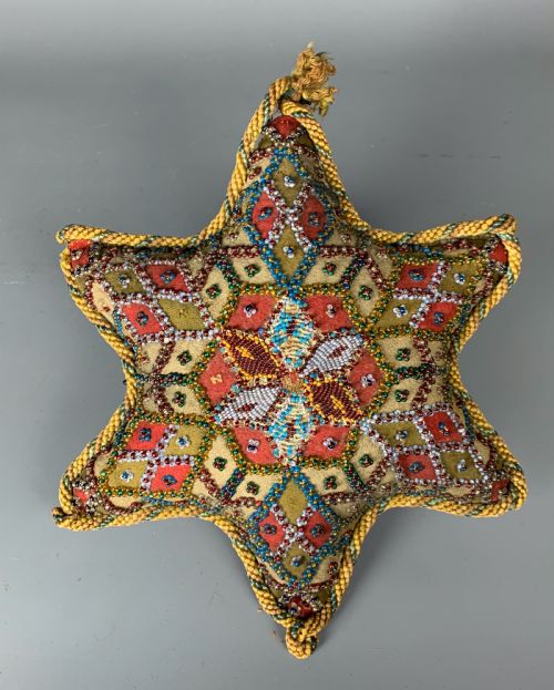 Victorian Felt Beadwork Sweetheart Pin Cushion