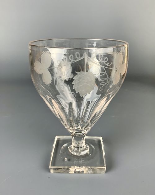 Regency Panel Moulded & Engraved Glass Rummer