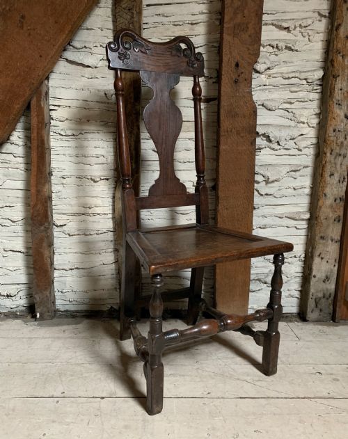Early 18th Century Oak Backstool Chair, Purportedly of Welsh Origin