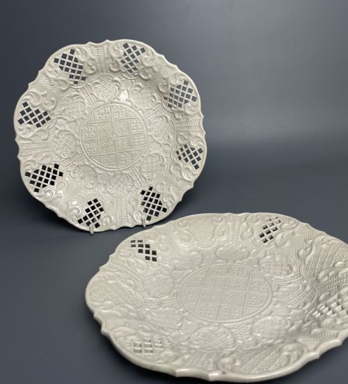 Pair of Staffordshire Saltglaze Stoneware Plates Circa 1760