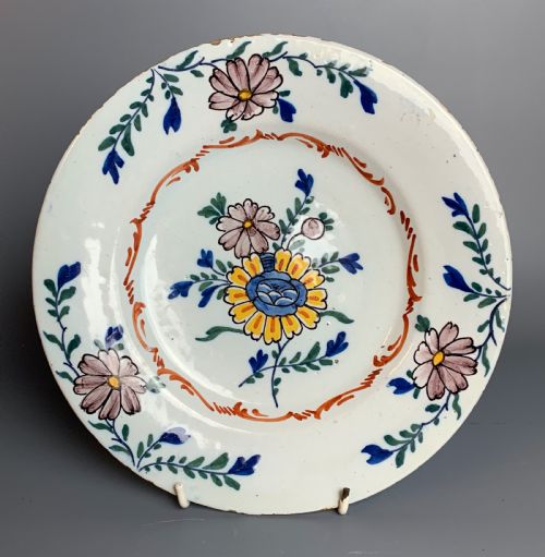 18th Century English Delft Plate Attributed to Liverpool