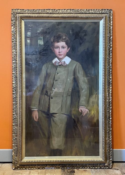 Charles Goldsborough Anderson Portrait of a Young Boy, Oil on Canvas