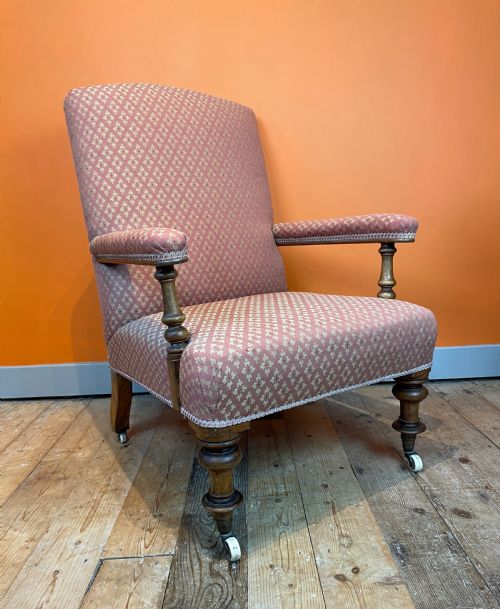 Victorian Open Armed Library Armchair