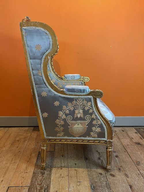 19TH CENTURY FRENCH GILTWOOD WINGBACK ARMCHAIR - ADDITIONAL PHOTO 2