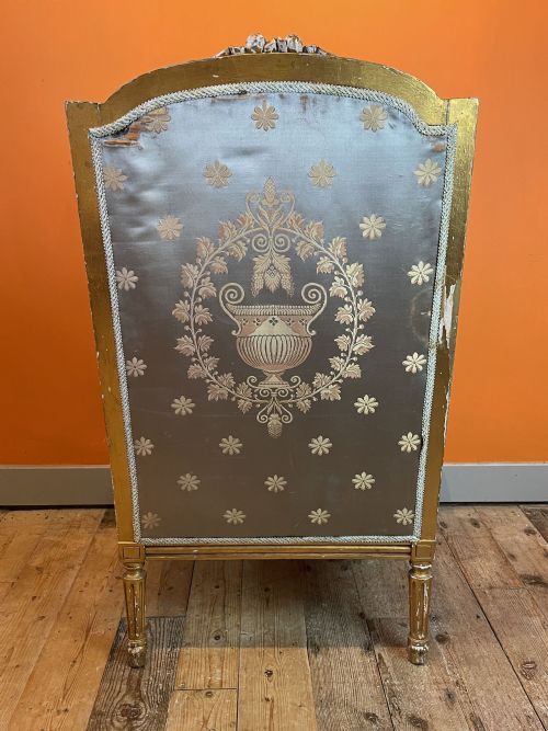 19TH CENTURY FRENCH GILTWOOD WINGBACK ARMCHAIR - ADDITIONAL PHOTO 3