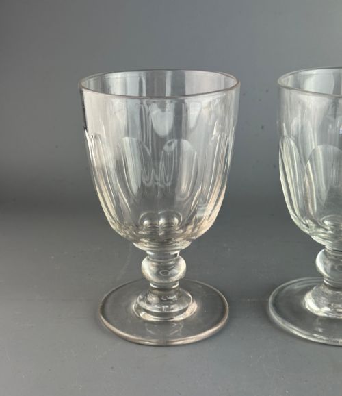 LARGE PAIR OF ANTIQUE CUT GLASS RUMMERS - ADDITIONAL PHOTO 3