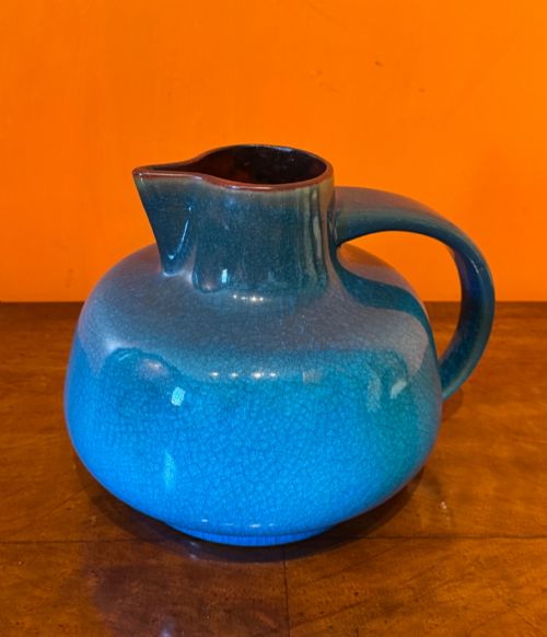 Large Belgian Art Pottery Crackle Glazed Jug