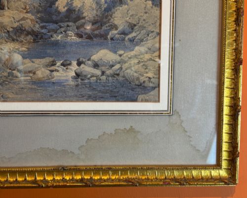 MANNER OF DAVID COX WATERCOLOUR OF FIGURES IN A RIVER LANDSCAPE - ADDITIONAL PHOTO 4