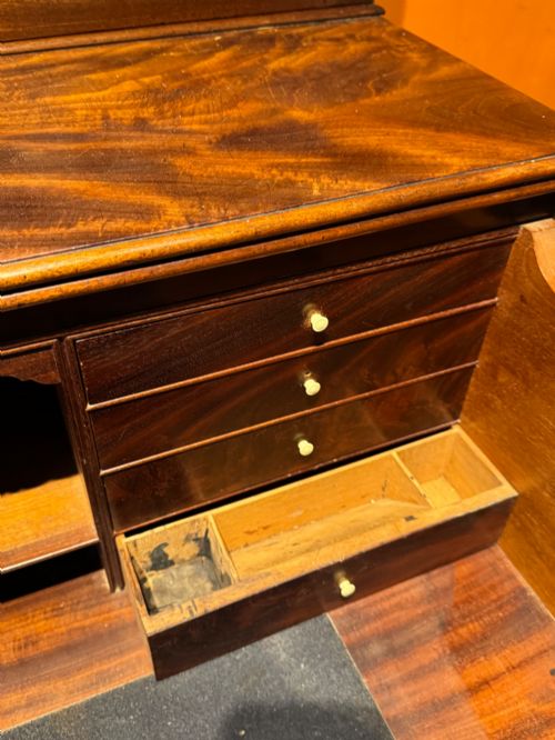 REGENCY MAHOGANY SECRETAIRE BOOKCASE CABINET - ADDITIONAL PHOTO 7
