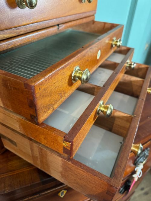 PAIR OF MAHOGANY DENTISTS OR LABORATORY CHESTS OF DRAWERS - ADDITIONAL PHOTO 4