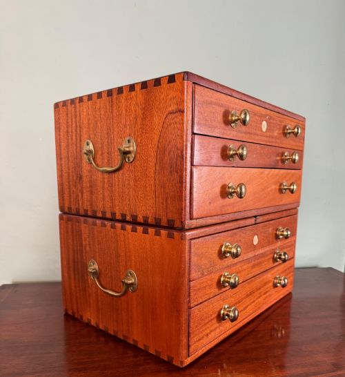 PAIR OF MAHOGANY DENTISTS OR LABORATORY CHESTS OF DRAWERS - ADDITIONAL PHOTO 6