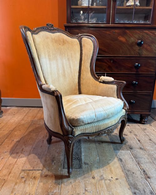Antique French Bergere Armchair in Louis Xv Style