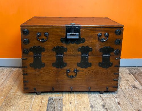 Antique Korean Iron Mounted Bandjani Chest