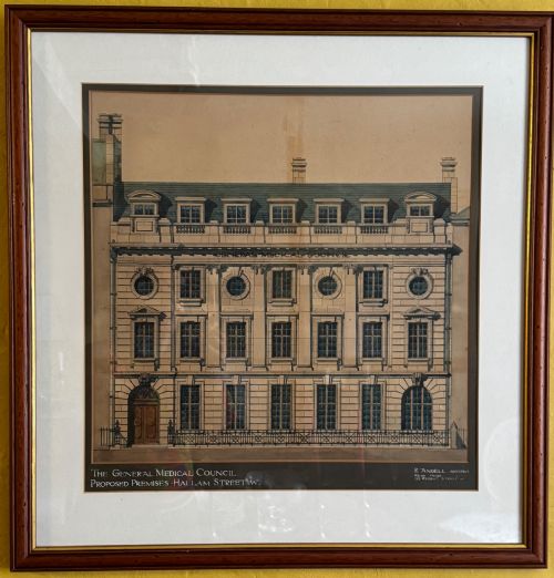 Architectural Watercolour Design for the General Medical Council Building, Hallam Street