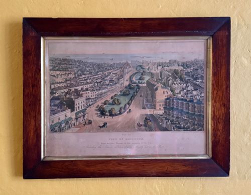 Rare Aquatint of a Birds Eye View of Brighton by John Bruce, 1839