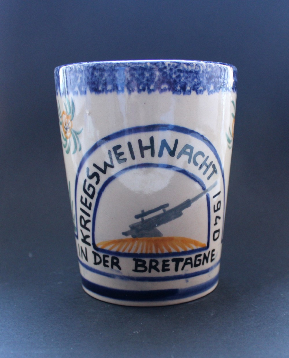 A French Henriot Quimper Faience German Occupation Mug