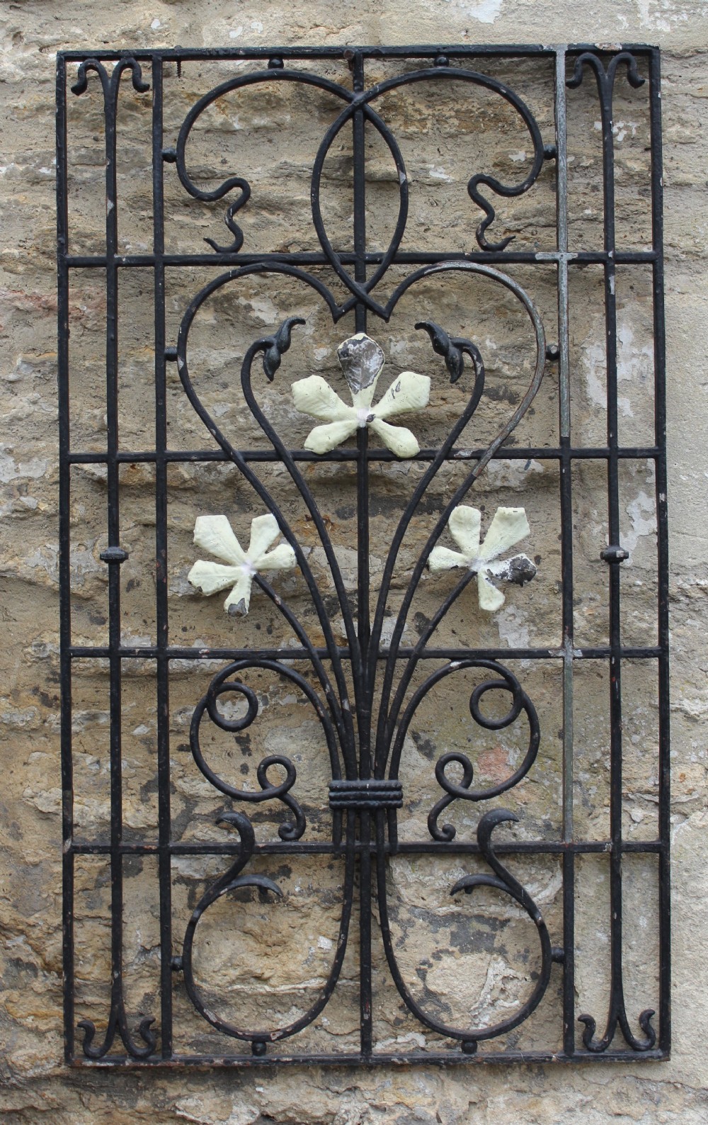 A Victorian Architectural Cast Iron Foliate Window Grille \ Panel 