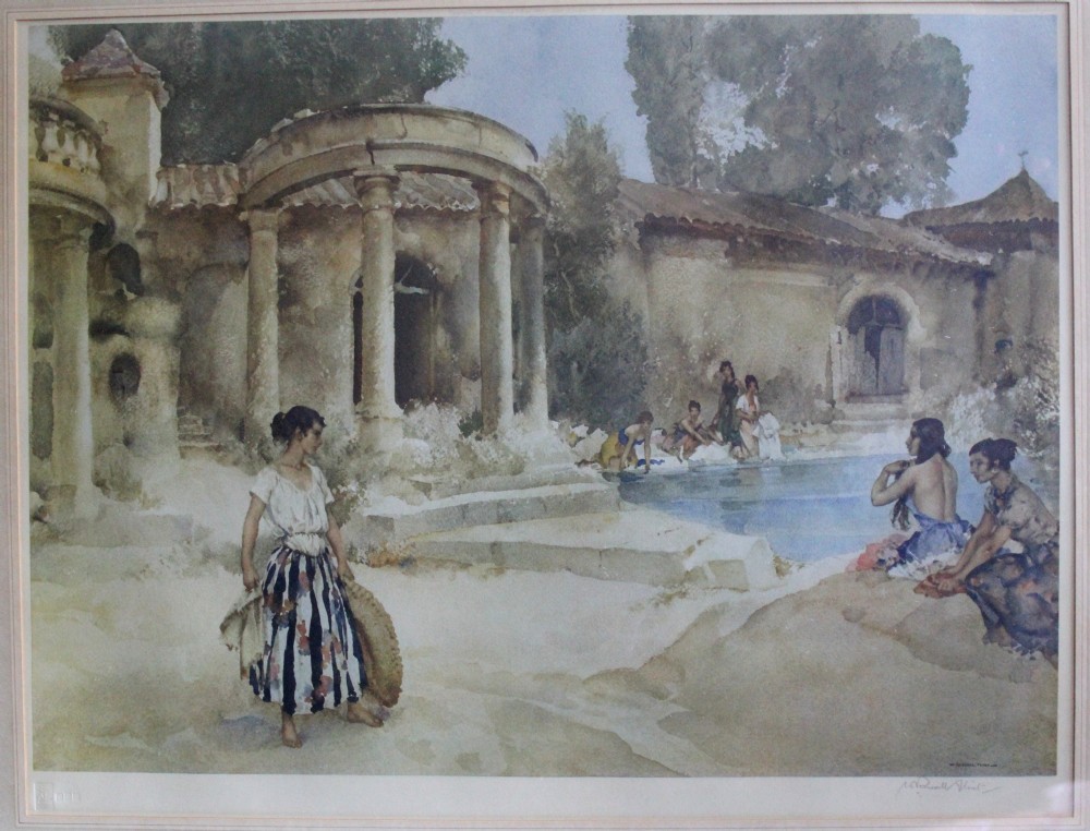 William Russell Flint, An Awkward Encounter, signed limited edition print, 1956