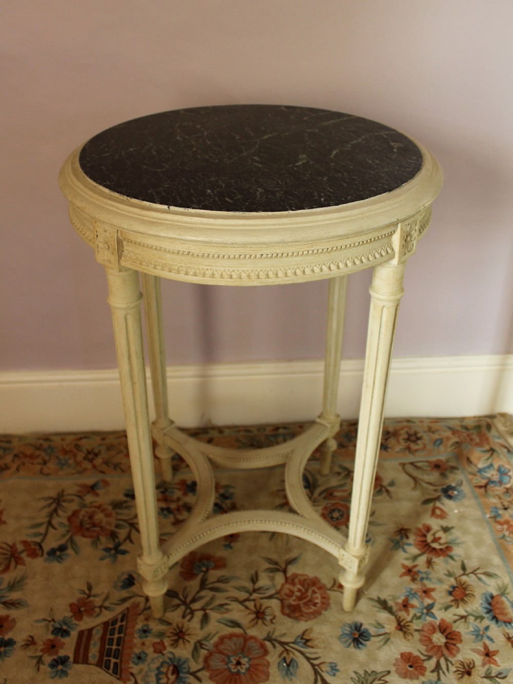 A French Marble Topped Painted Gueridon \ Side Table