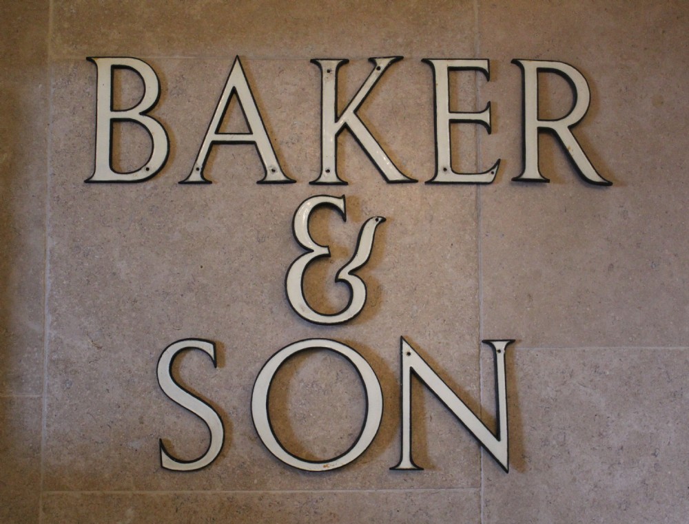 Enamelled Brass Shop Sign Letters circa 1930