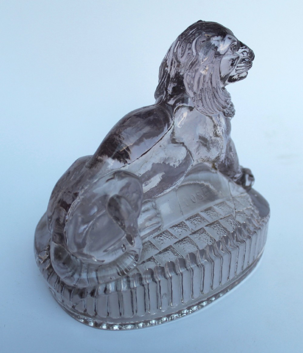 Antique French Pressed Glass Lion
