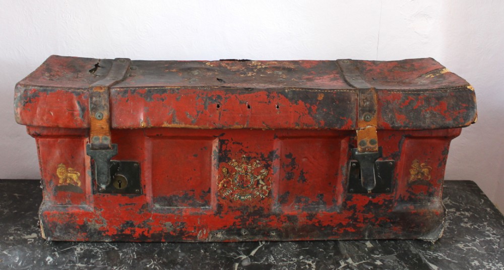 Victorian Leather Military Ammunition Chest circa 1850