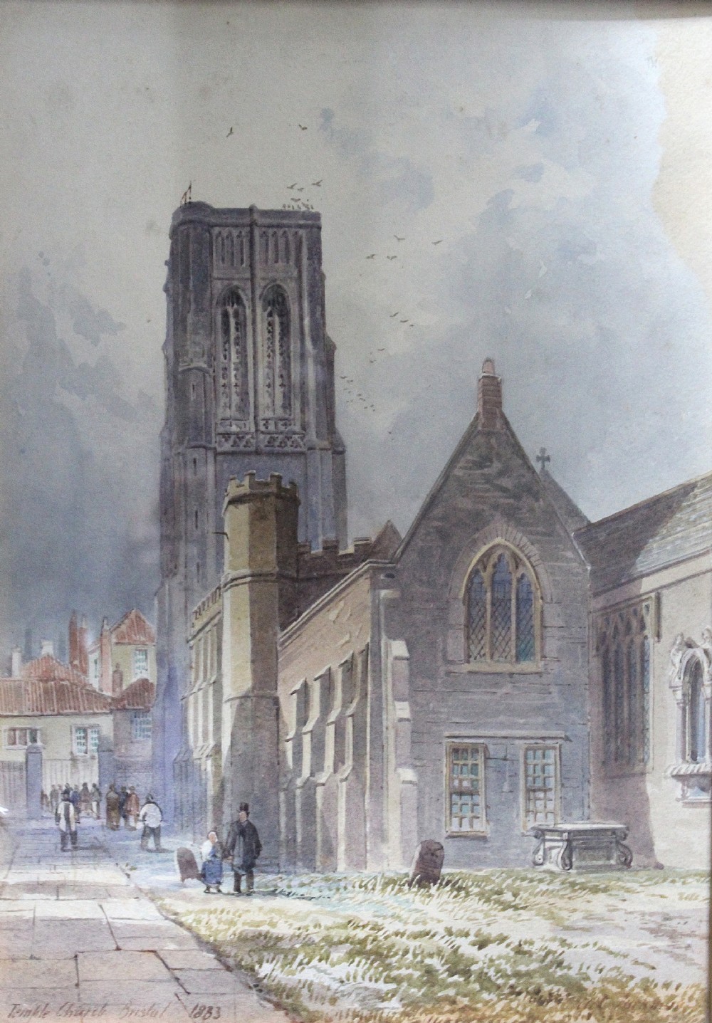 Alfred Edward Parkman Watercolour of Temple Lodge Bristol Masonic Interest