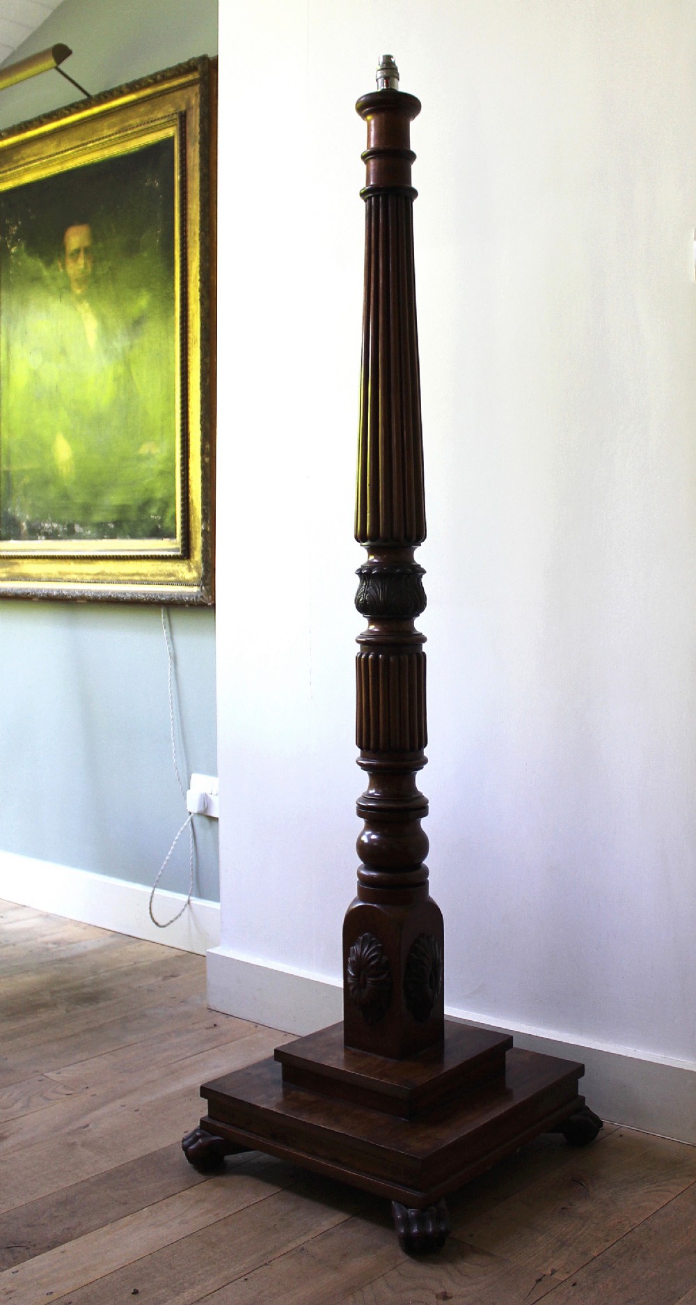 Edwardian Mahogany Standard Lamp with Georgian Elements 