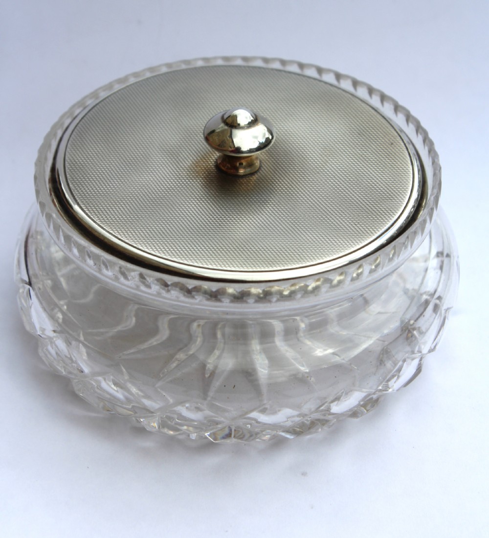 Silver & Cut Glass Dressing Table Powder Jar, Adie Bros.