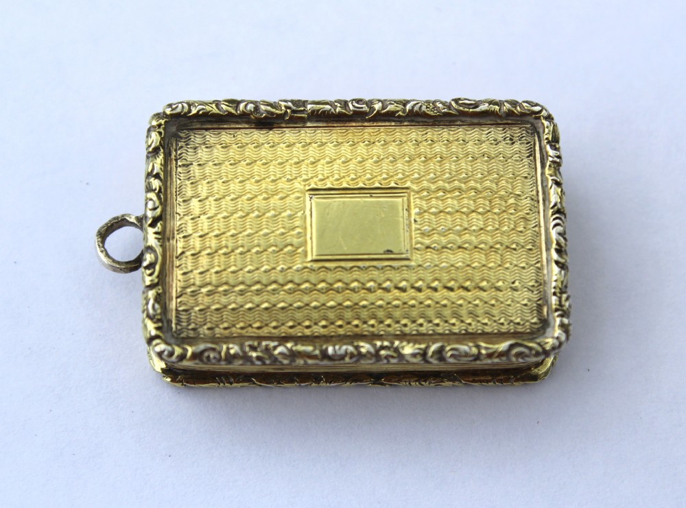 A William IV Silver Gilt Vinaigrette, William Simpson, Birmingham 1836