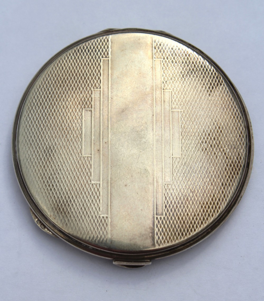 Art Deco Silver Compact, Birmingham 1920, Broadway & Co. 