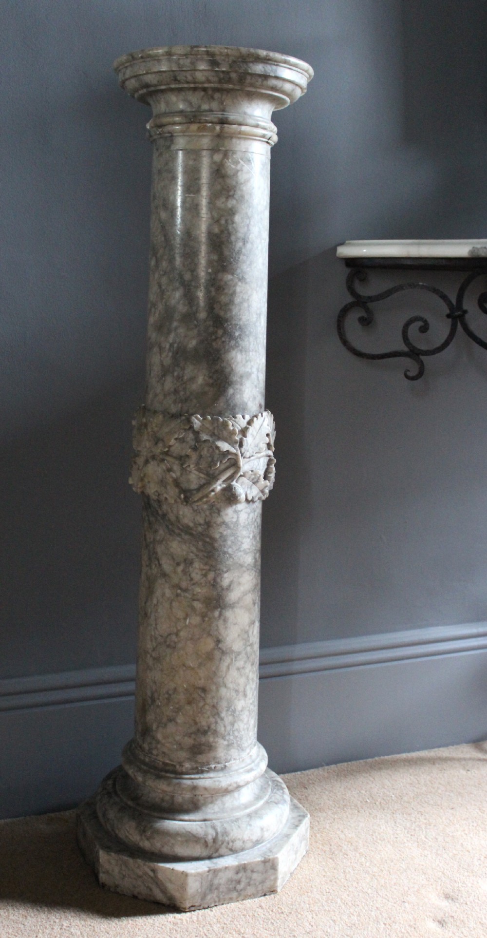 Antique Carved Alabaster Column