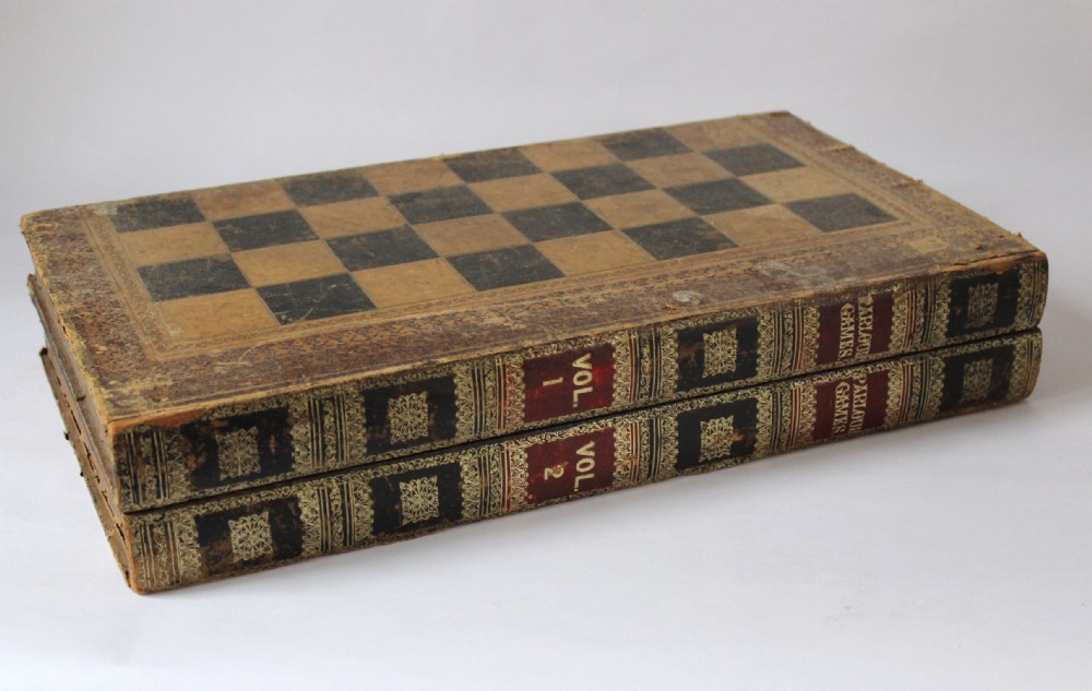 Leather-Bound, Gilt-Tooled Games Box in the form of a book
