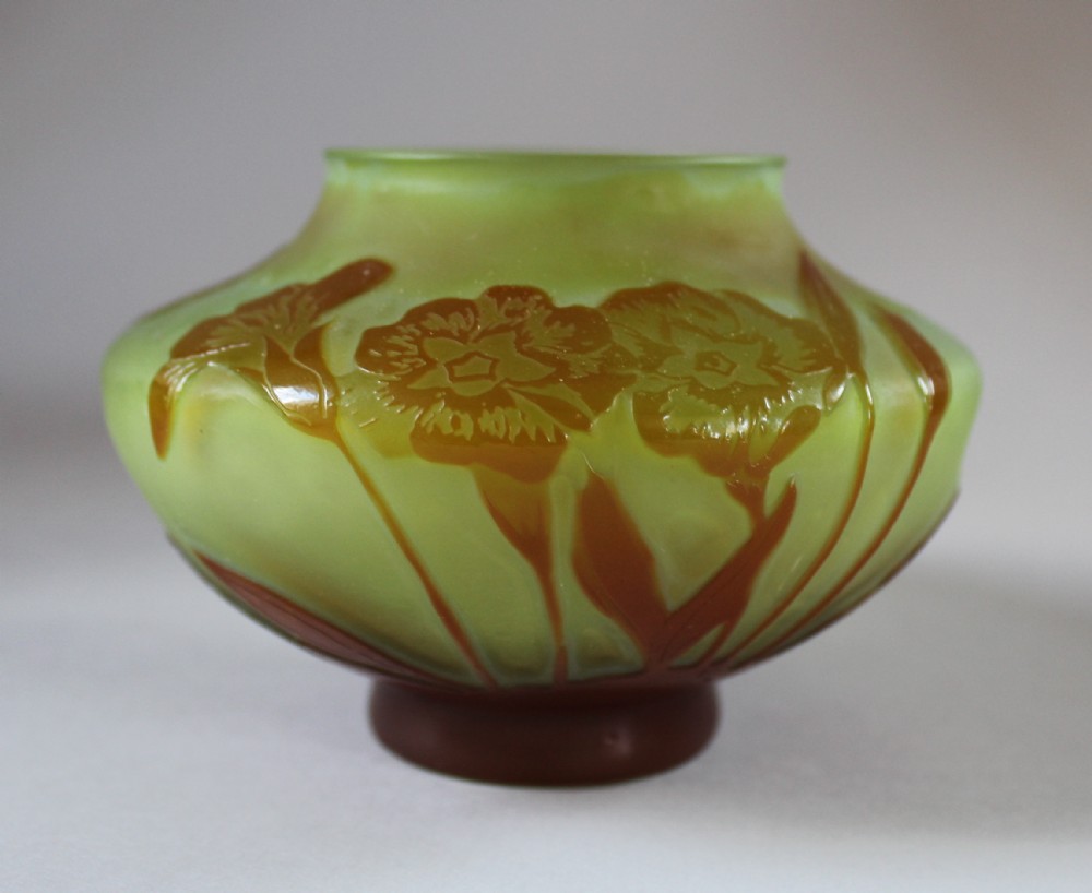 A Galle cameo glass cabinet vase 