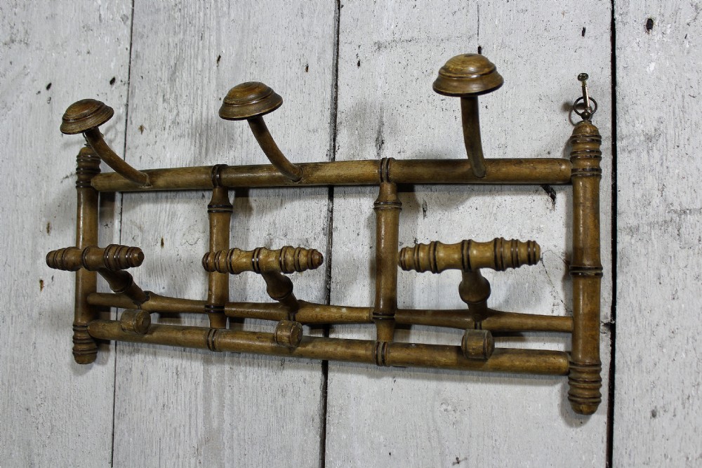 French Faux Bamboo Folding Coat / Hat Rack