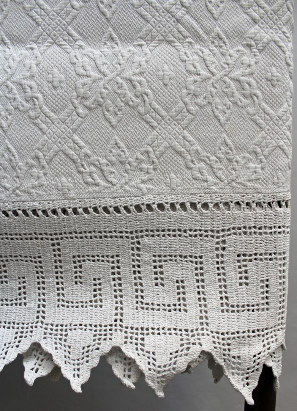 French Pique de Marseilles Whitework Double Bedspread