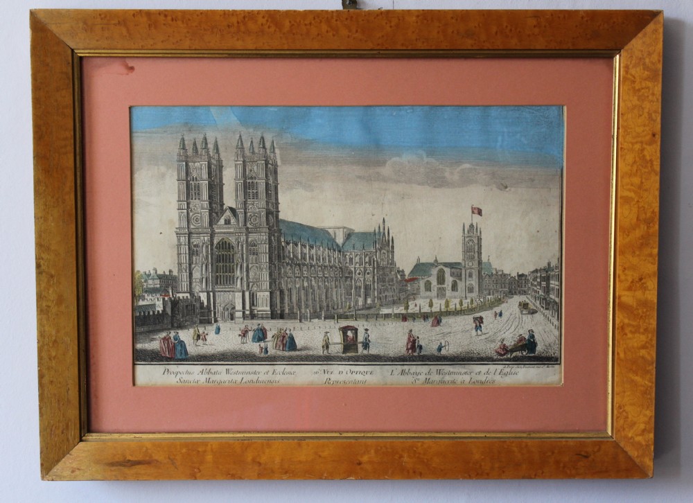 Daumont Hand-Coloured Optical Print of Westminster Abbey