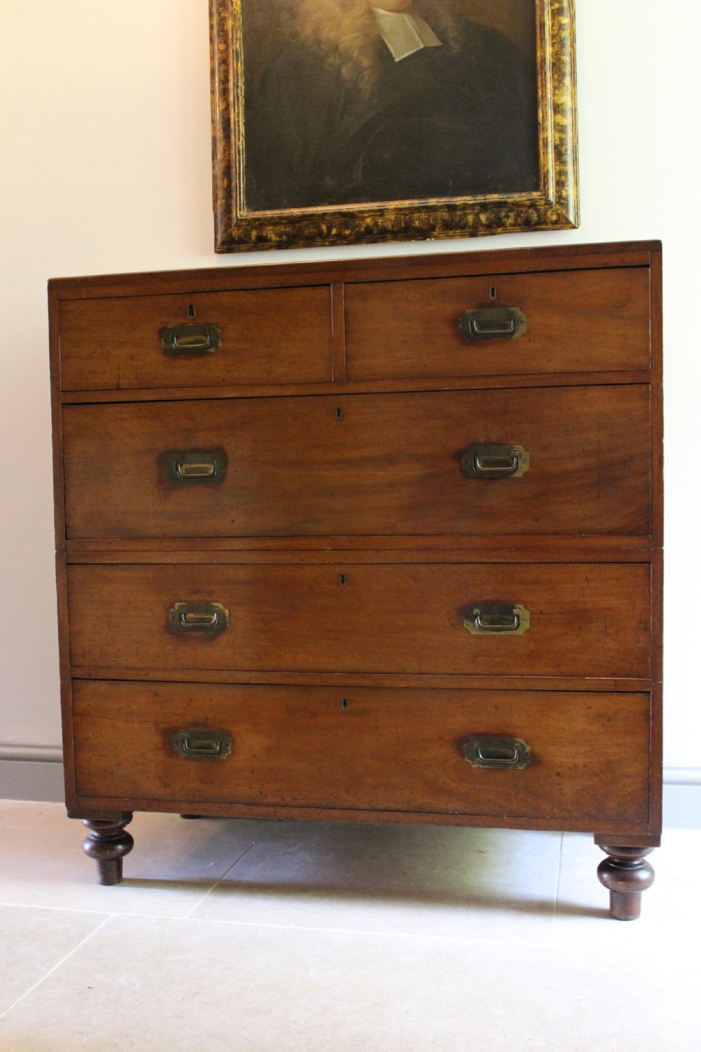 Mahogany Two Section Military Campaign Chest 