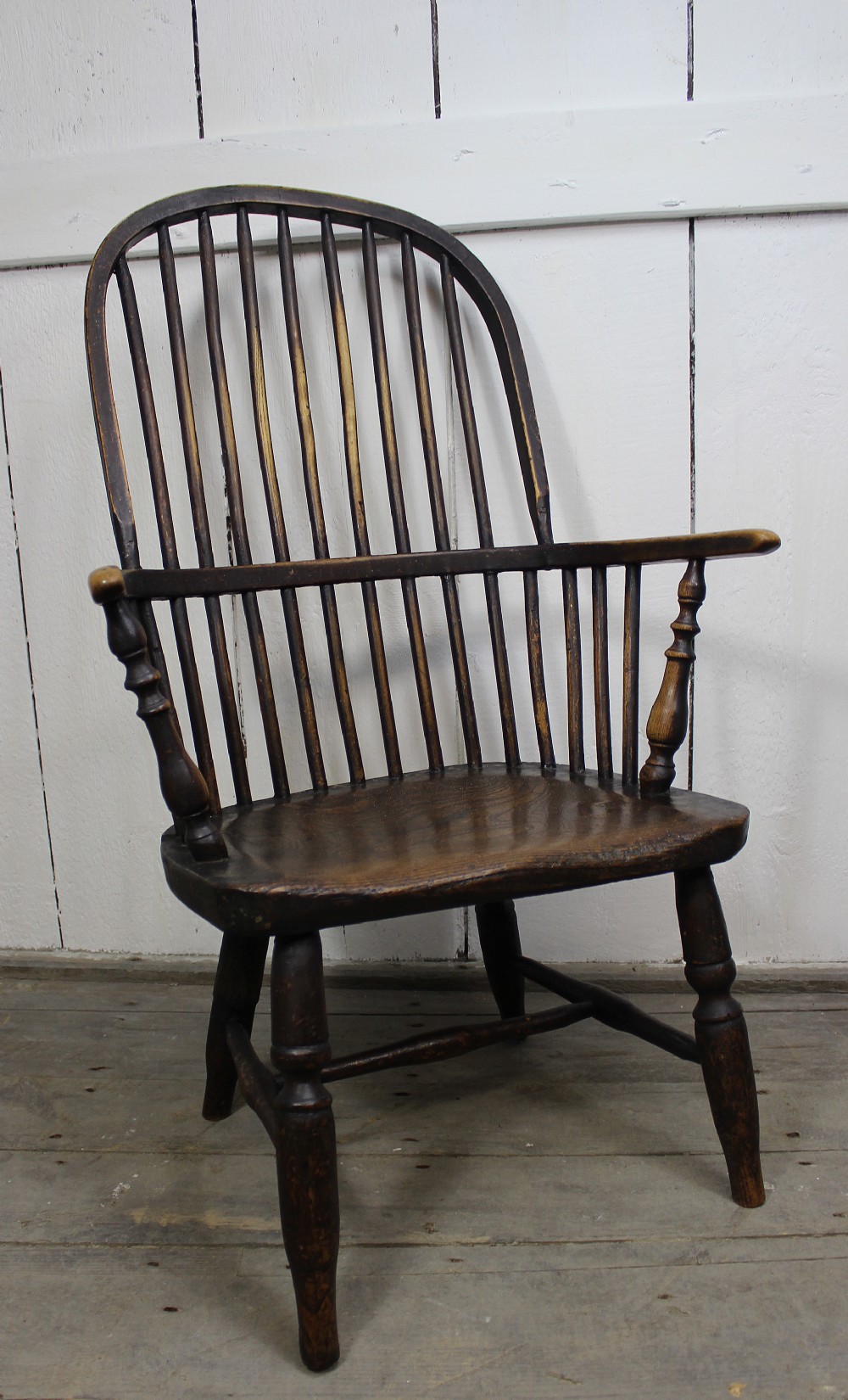 Antique Ash & Elm Stickback Windsor Armchair Chair