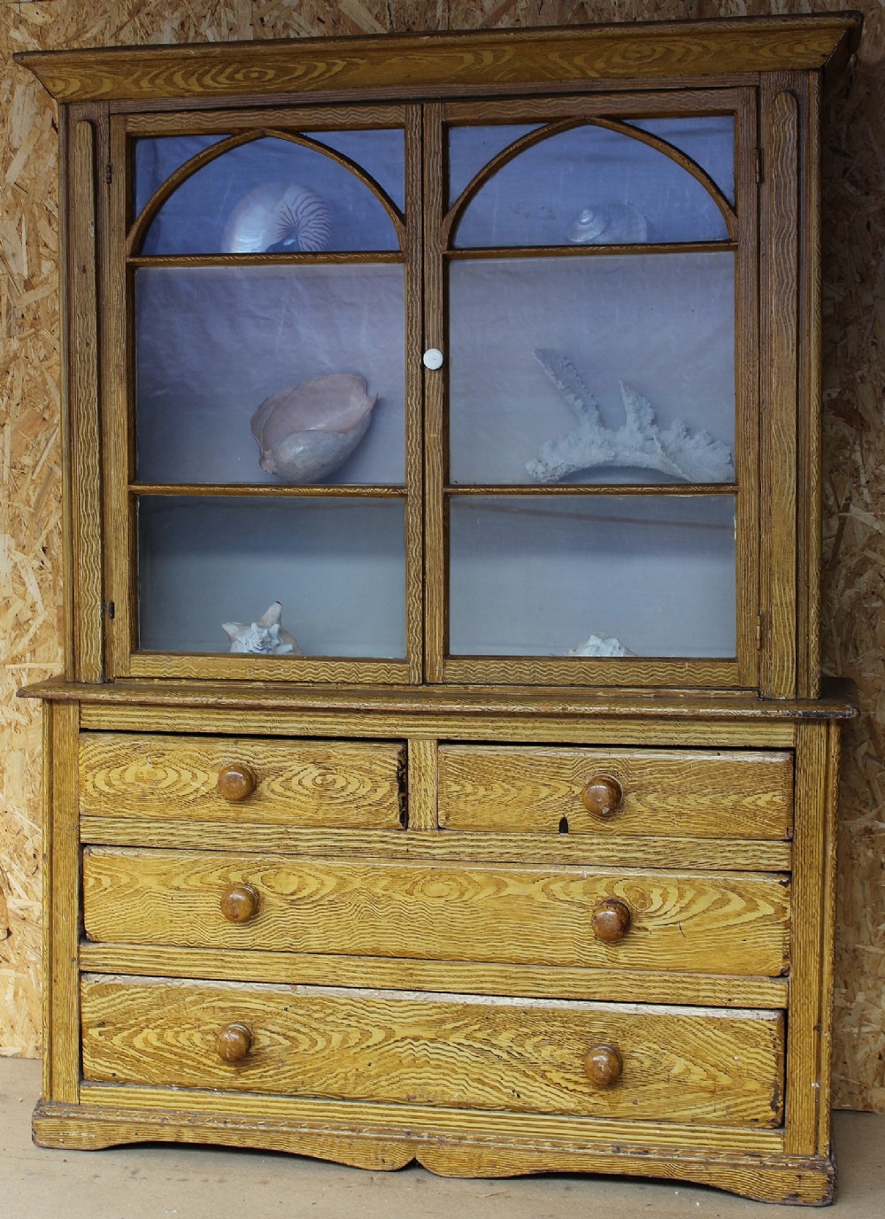 Victorian Scumble Glazed Pine Cabinet / Dresser