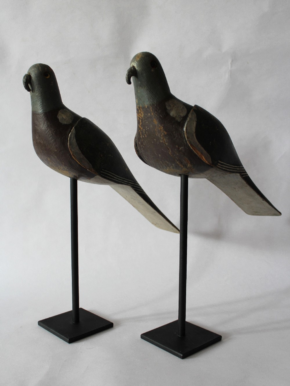 Two Antique Decoy Pigeons in original paint 