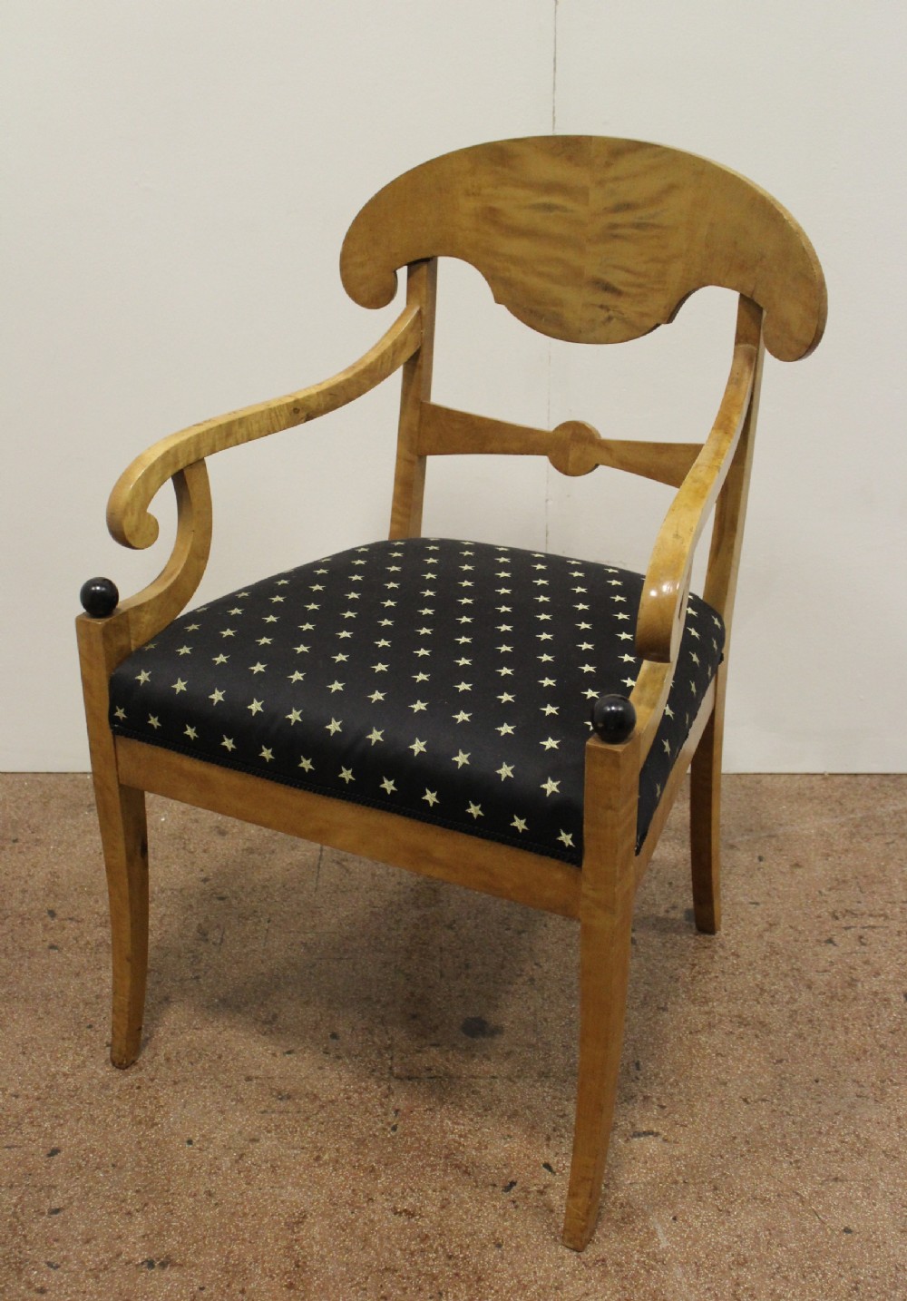 Swedish Biedermeier Satin Birch Armchair