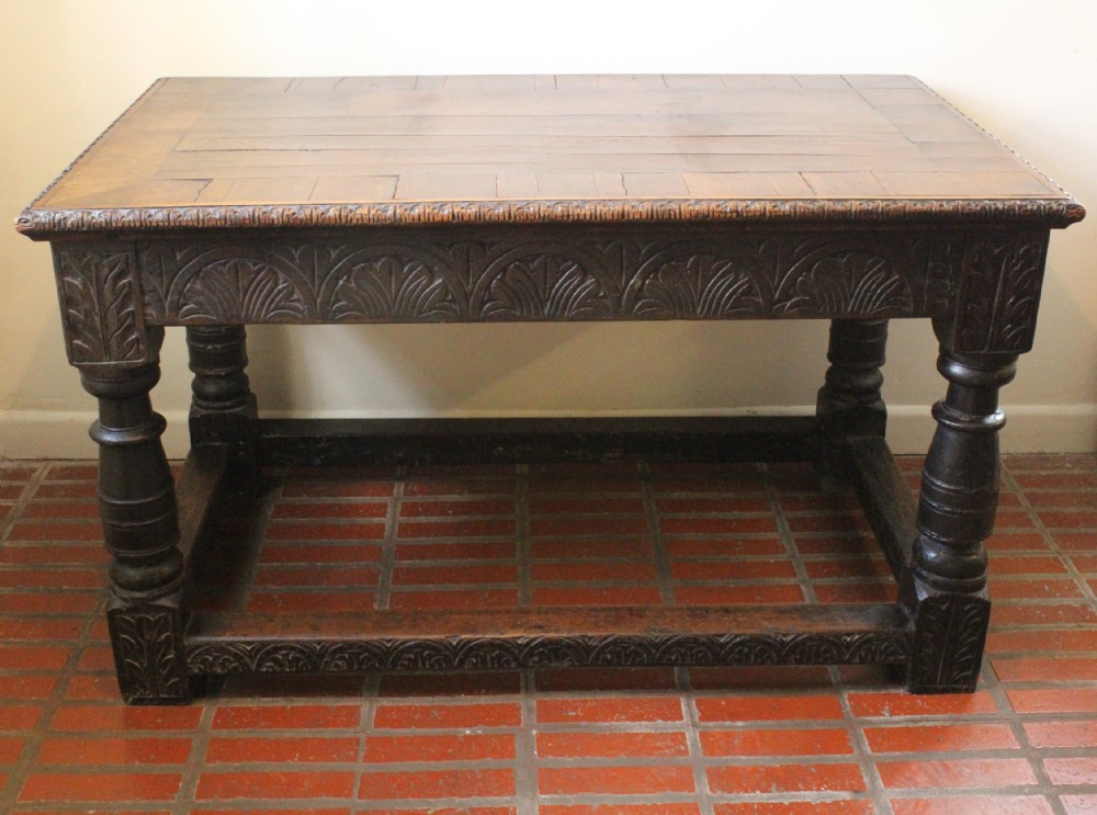 17th/19th Century Carved Oak Refectory Table 