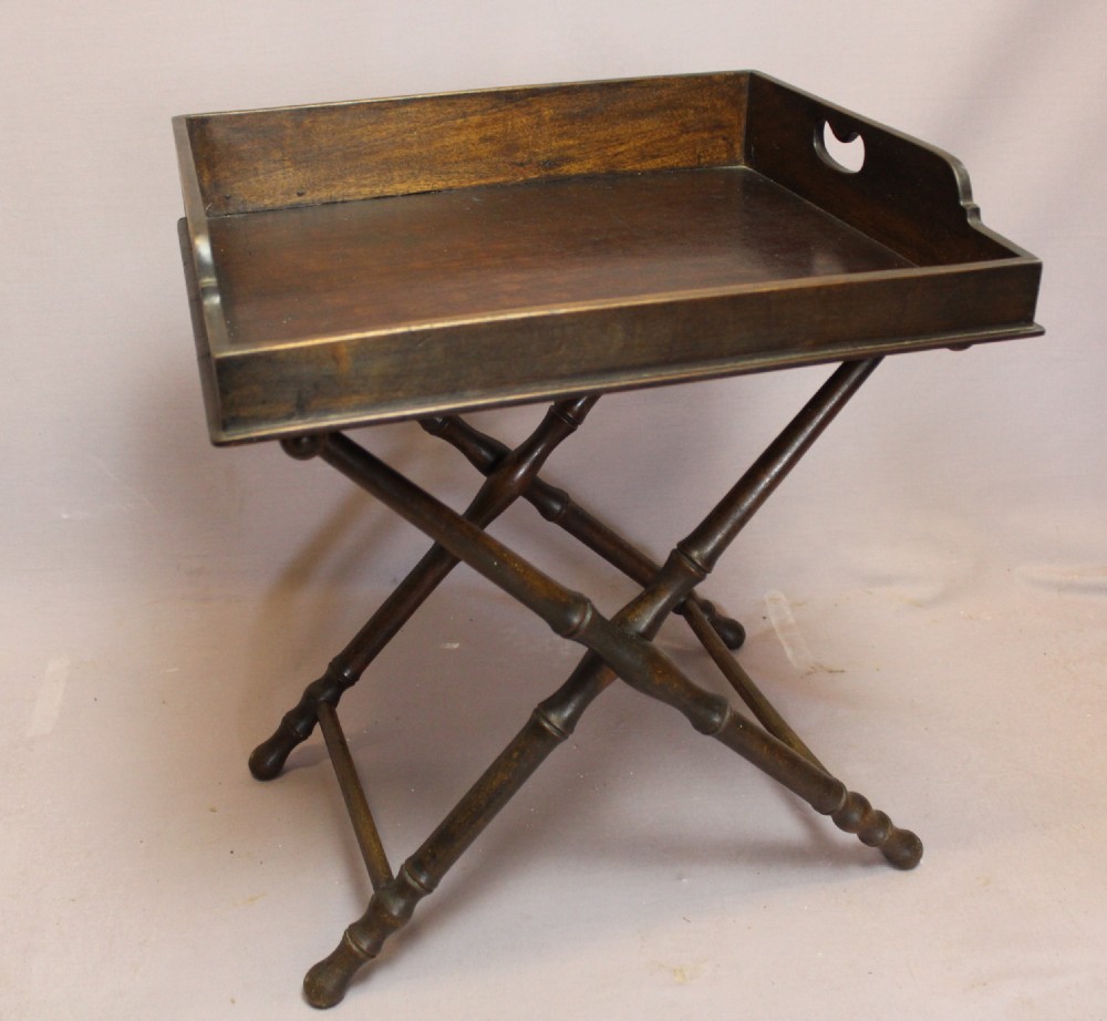 Small Mahogany Butler's Tray on Stand 